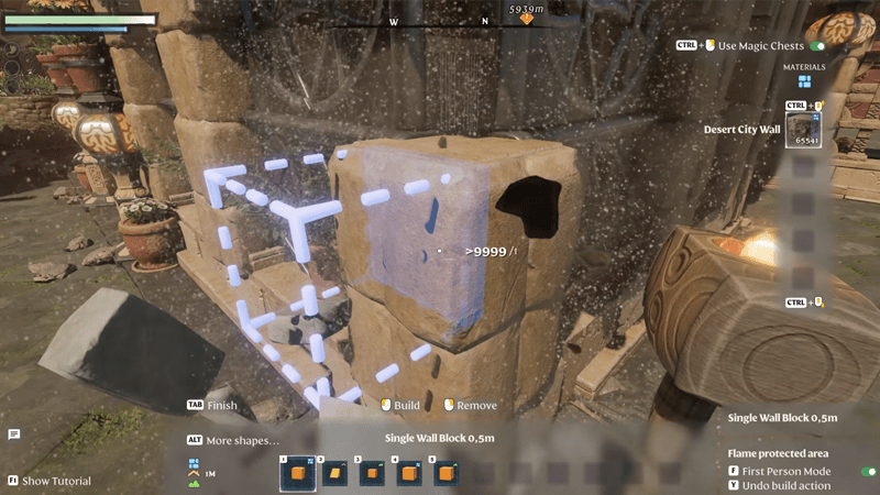 First-person building; overgrowth and decay tools