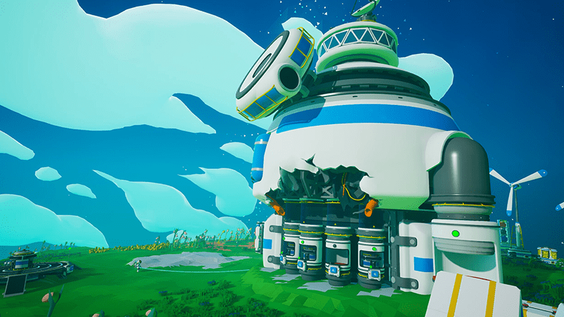 Astroneer Biodome with plants growing under glass